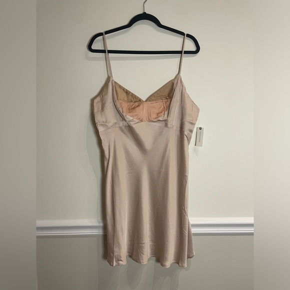 By Anthropologie Colorblock Satin Slip Dress NWT - Picture 7 of 12